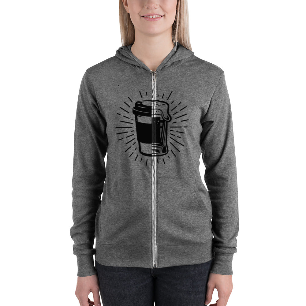 Half and Half Zip Up